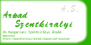 arpad szentkiralyi business card