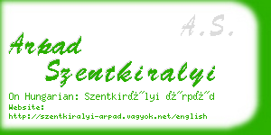 arpad szentkiralyi business card